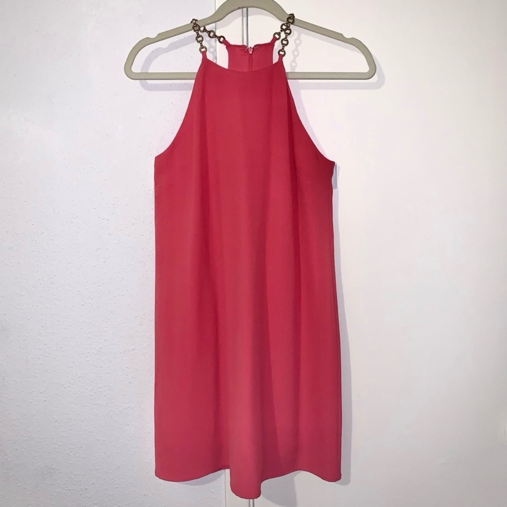 Women’s red halter neck summer mini dress - size XS